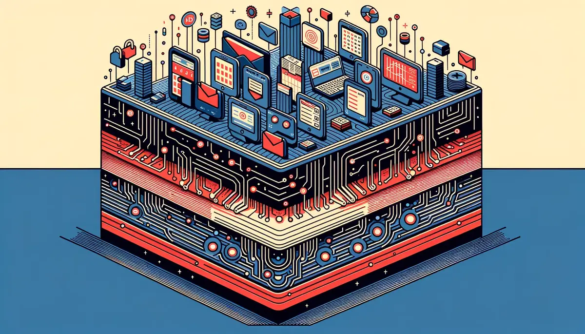 Three-layer cross-section showing disconnected tools above, Airflow middleware in the middle, and synchronised tools below